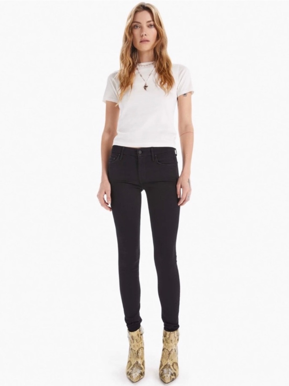 MOTHER Looker Black Jeans